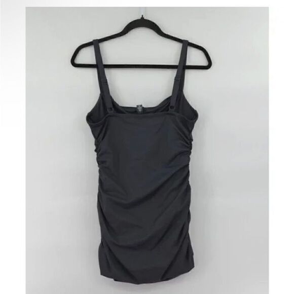 SKIMS Sculpting Swim Dress Women  XXS Onyx Ruched One Piece Shaping Flattering - Picture 3 of 4